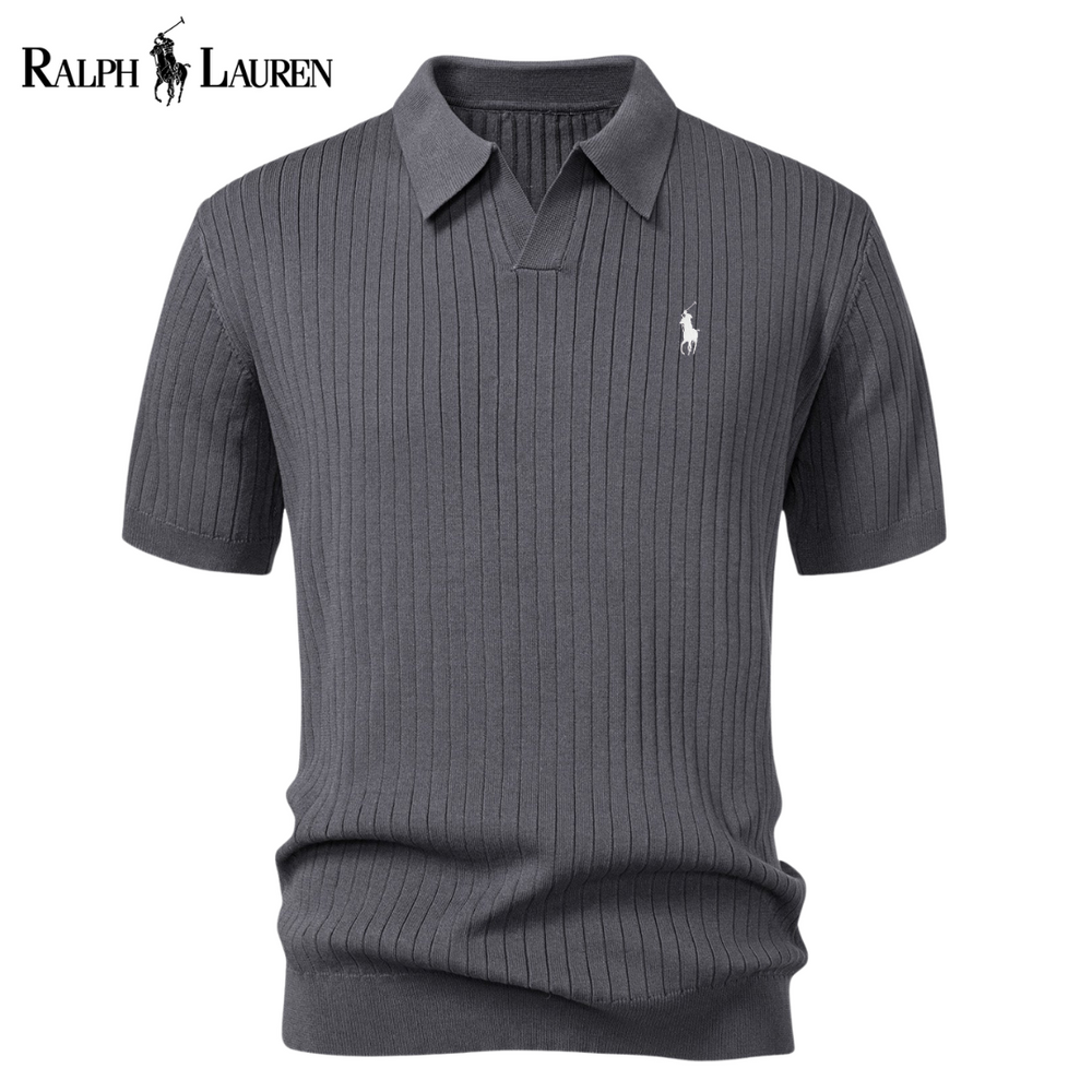 Polo RL™ i stickad V-ringning med ränder
